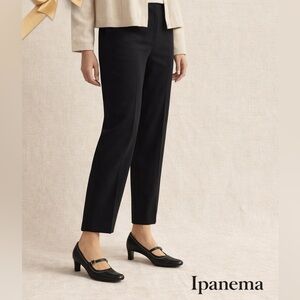 Ipanema Beam Black Leather Mary Jane Pumps Narrow Square Toe Size 6